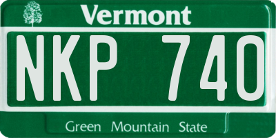 VT license plate NKP740
