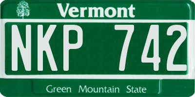 VT license plate NKP742