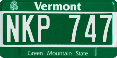 VT license plate NKP747