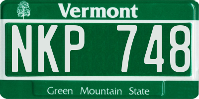 VT license plate NKP748