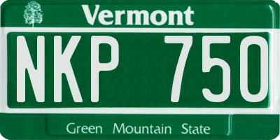 VT license plate NKP750