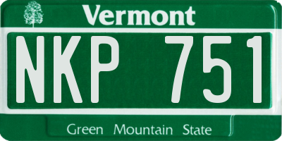 VT license plate NKP751