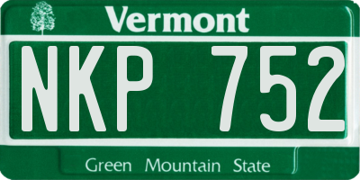 VT license plate NKP752