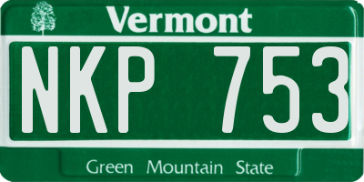 VT license plate NKP753