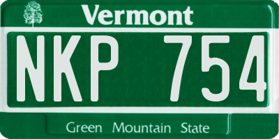 VT license plate NKP754