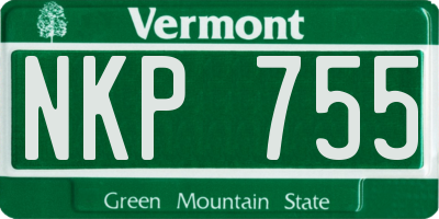 VT license plate NKP755