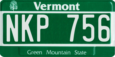 VT license plate NKP756