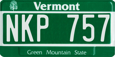 VT license plate NKP757