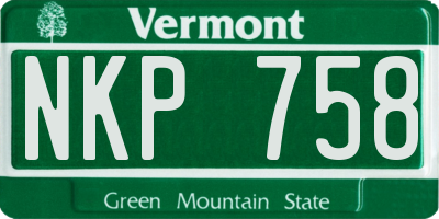VT license plate NKP758