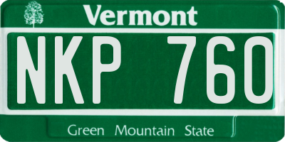 VT license plate NKP760