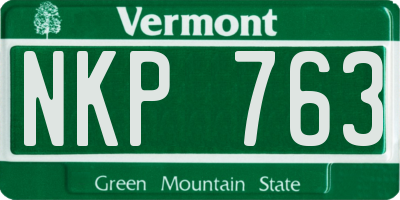 VT license plate NKP763