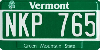 VT license plate NKP765