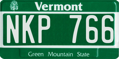 VT license plate NKP766