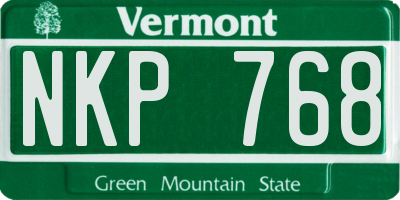VT license plate NKP768