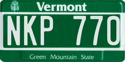 VT license plate NKP770