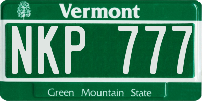 VT license plate NKP777