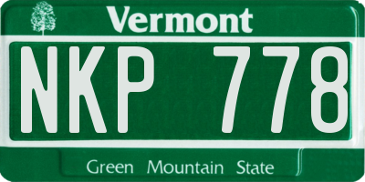 VT license plate NKP778