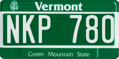 VT license plate NKP780
