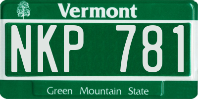 VT license plate NKP781