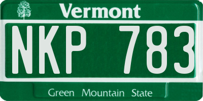 VT license plate NKP783