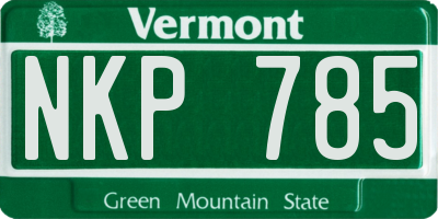 VT license plate NKP785