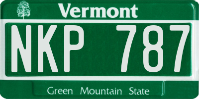 VT license plate NKP787