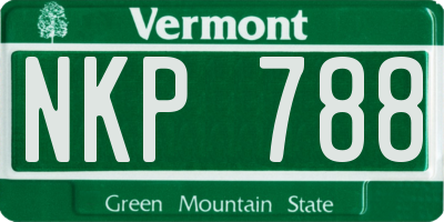 VT license plate NKP788