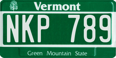 VT license plate NKP789