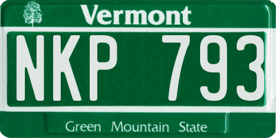 VT license plate NKP793