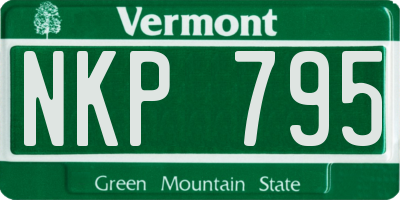 VT license plate NKP795