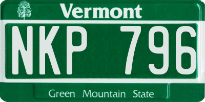 VT license plate NKP796