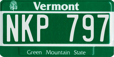 VT license plate NKP797