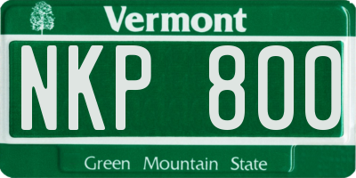 VT license plate NKP800