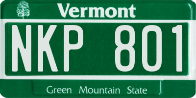 VT license plate NKP801