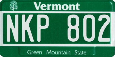 VT license plate NKP802