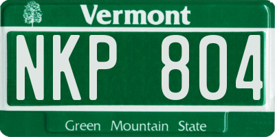 VT license plate NKP804