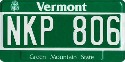 VT license plate NKP806