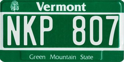 VT license plate NKP807