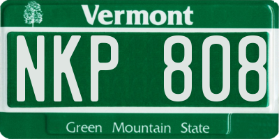 VT license plate NKP808