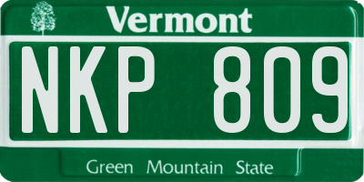 VT license plate NKP809
