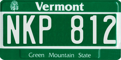VT license plate NKP812