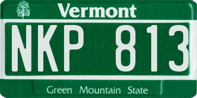 VT license plate NKP813
