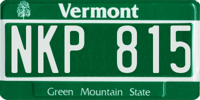VT license plate NKP815