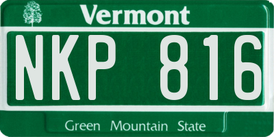 VT license plate NKP816