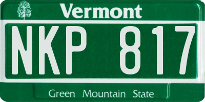 VT license plate NKP817