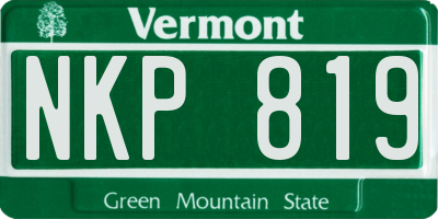 VT license plate NKP819