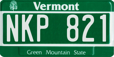 VT license plate NKP821