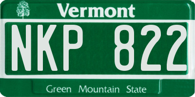 VT license plate NKP822