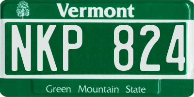 VT license plate NKP824