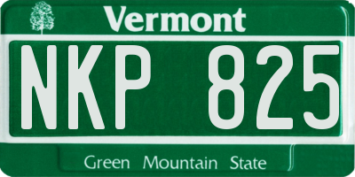 VT license plate NKP825